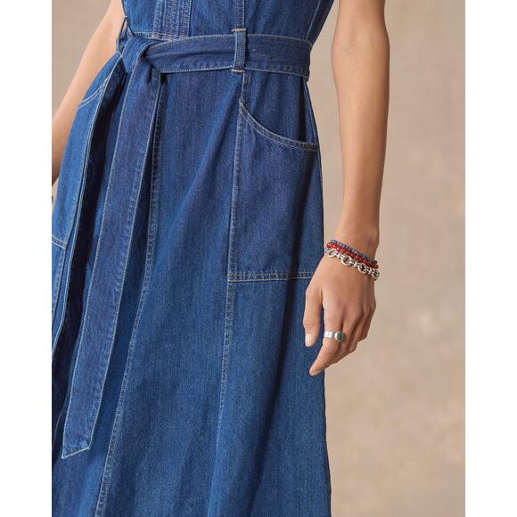 Sundance Poppy Denim Maxi Dress in Light Wash, size 8 Western Coastal Cowgirl - Picture 5 of 15